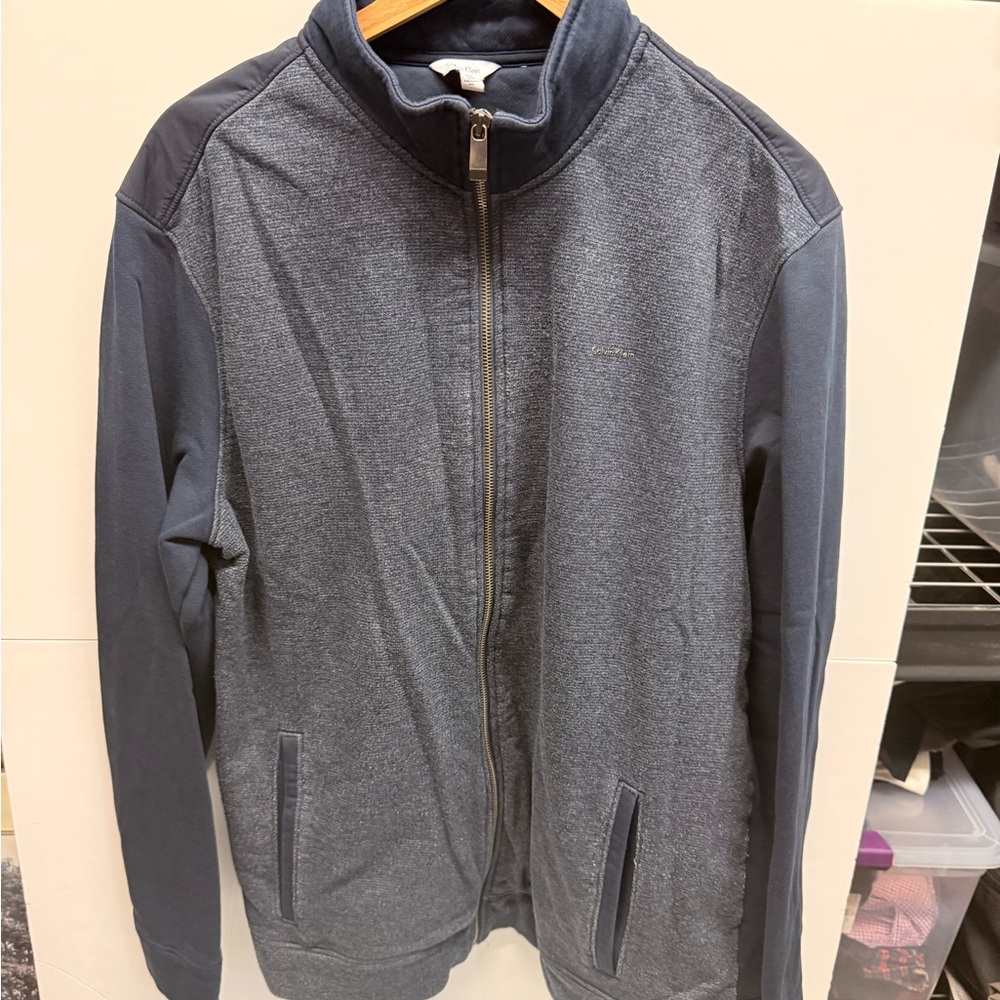 Calvin Klein Navy Blue Zip-Up Sweater